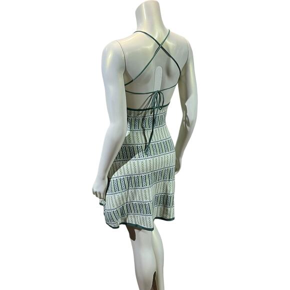 Cider Green Knit Boho Mini Dress – Size Medium - Picture 11 of 16